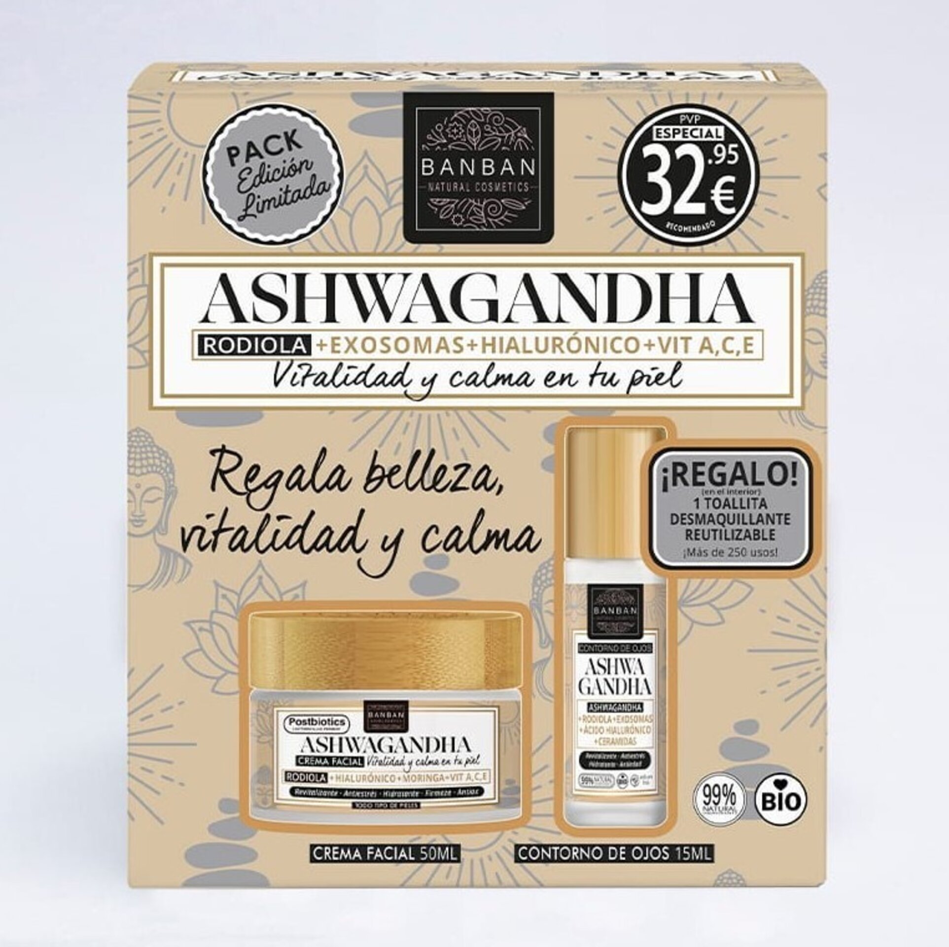 Pack Especial Edicion Limitada Ashwandha Crema Facial y Contorno de Ojos. - 1