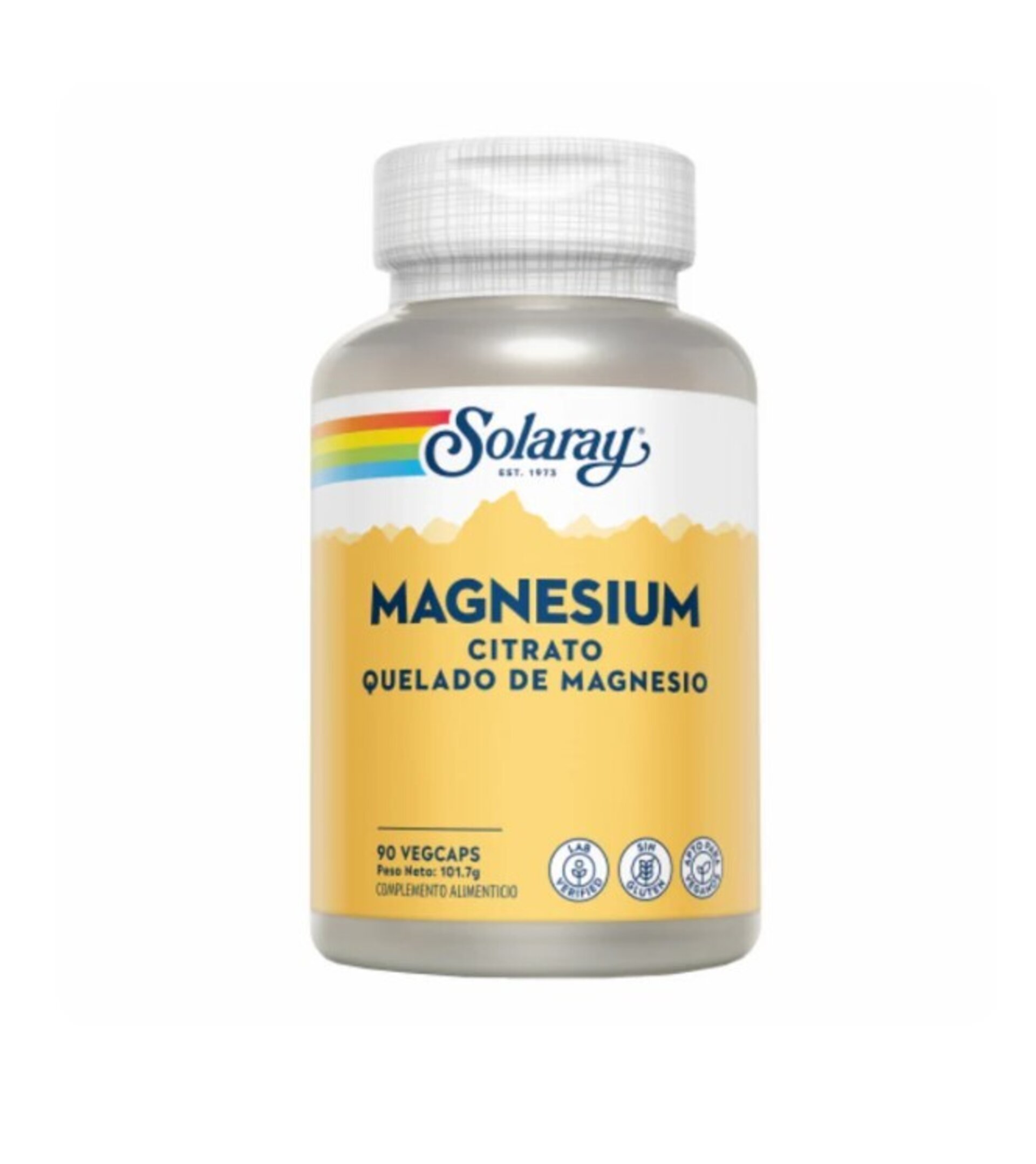 Magnesium Citrato Quelado de Magnesio 90 caps Solaray - 1