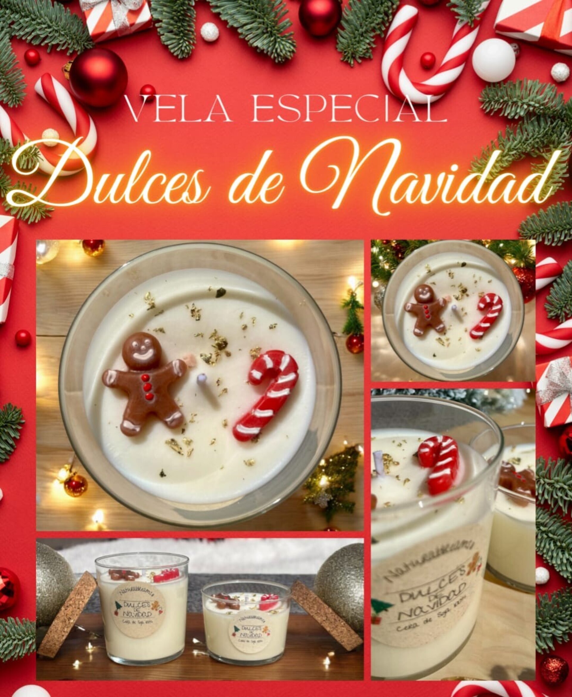 Vela Cera De Soja Dulces De Navidad 250 gr - 2