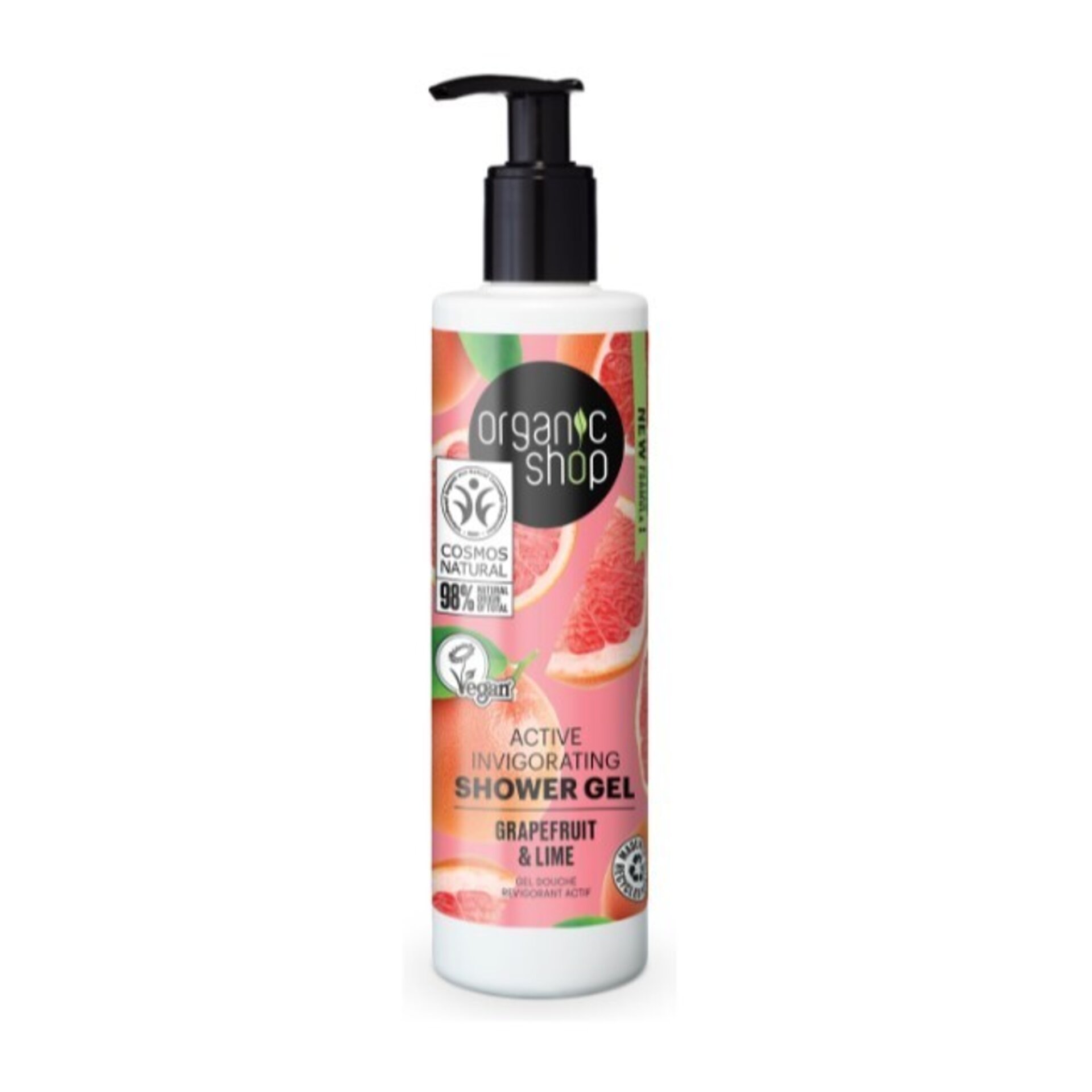 Gel de Ducha Vigorizante Activo Pomelo y Lima 280ml Organic Shop - 1