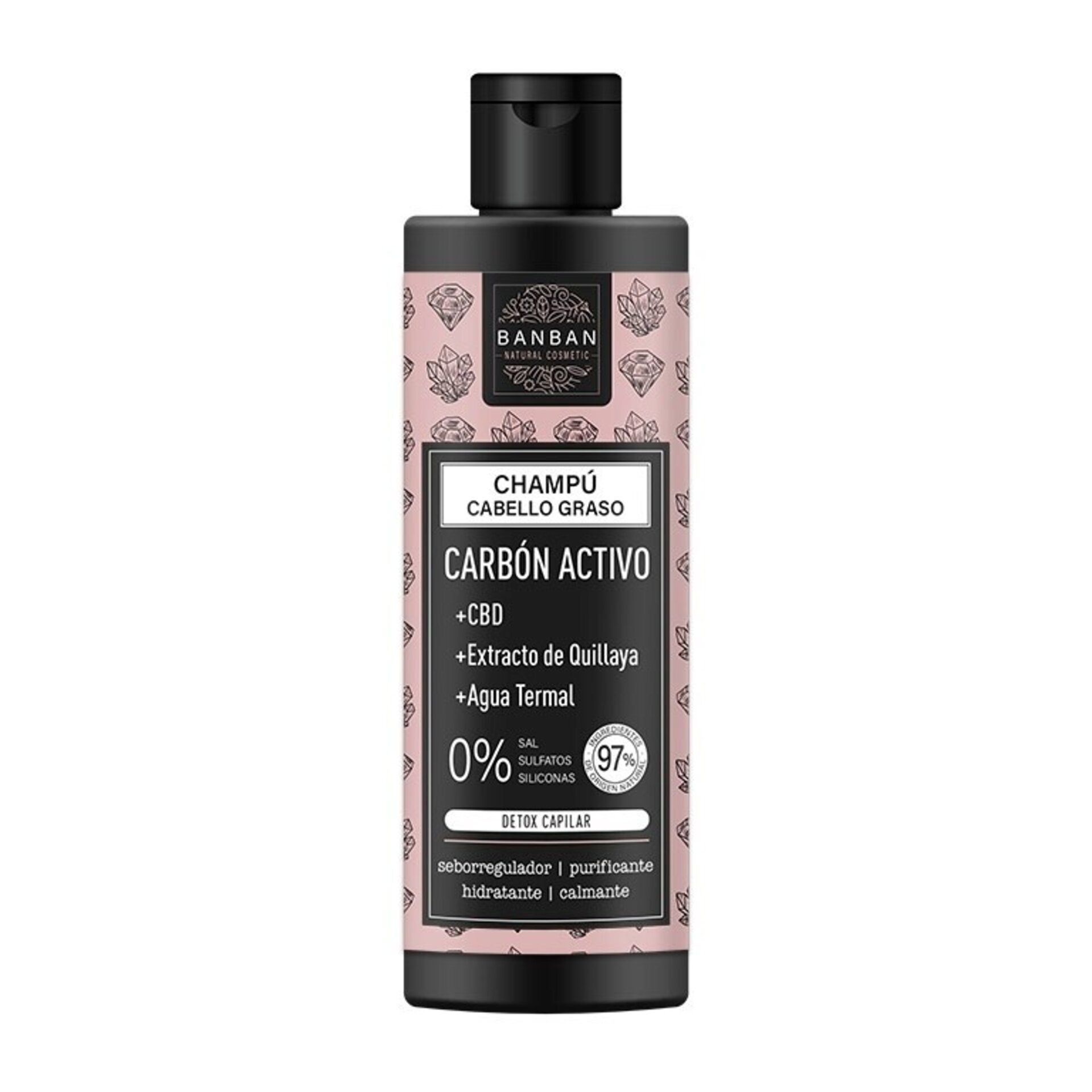 Champú Carbón Activo CBD cabello graso 250ml Banban - 1