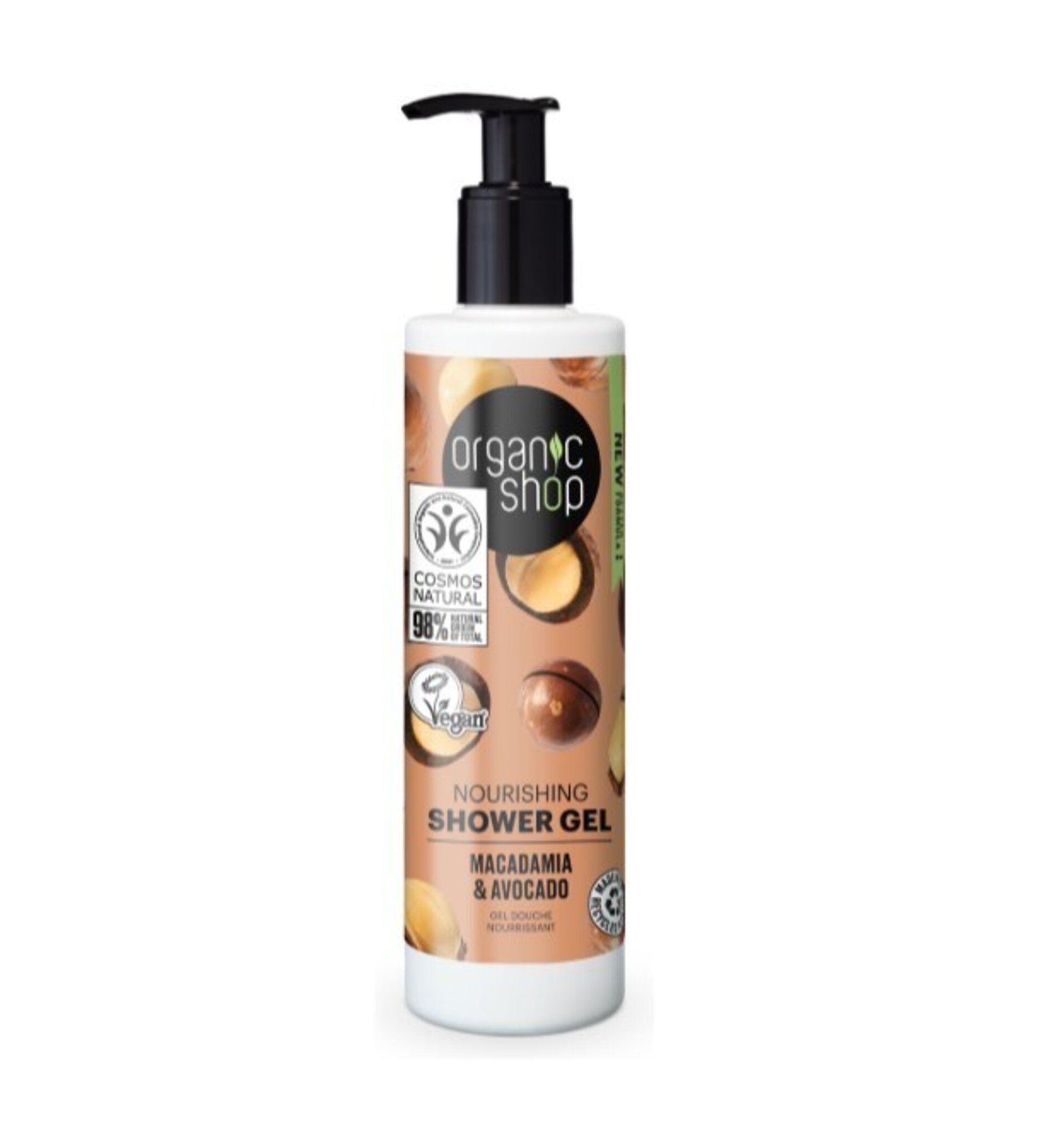 Gel de Ducha Nutritivo Macadamia y Aguacate 280ml Organic Shop - 1