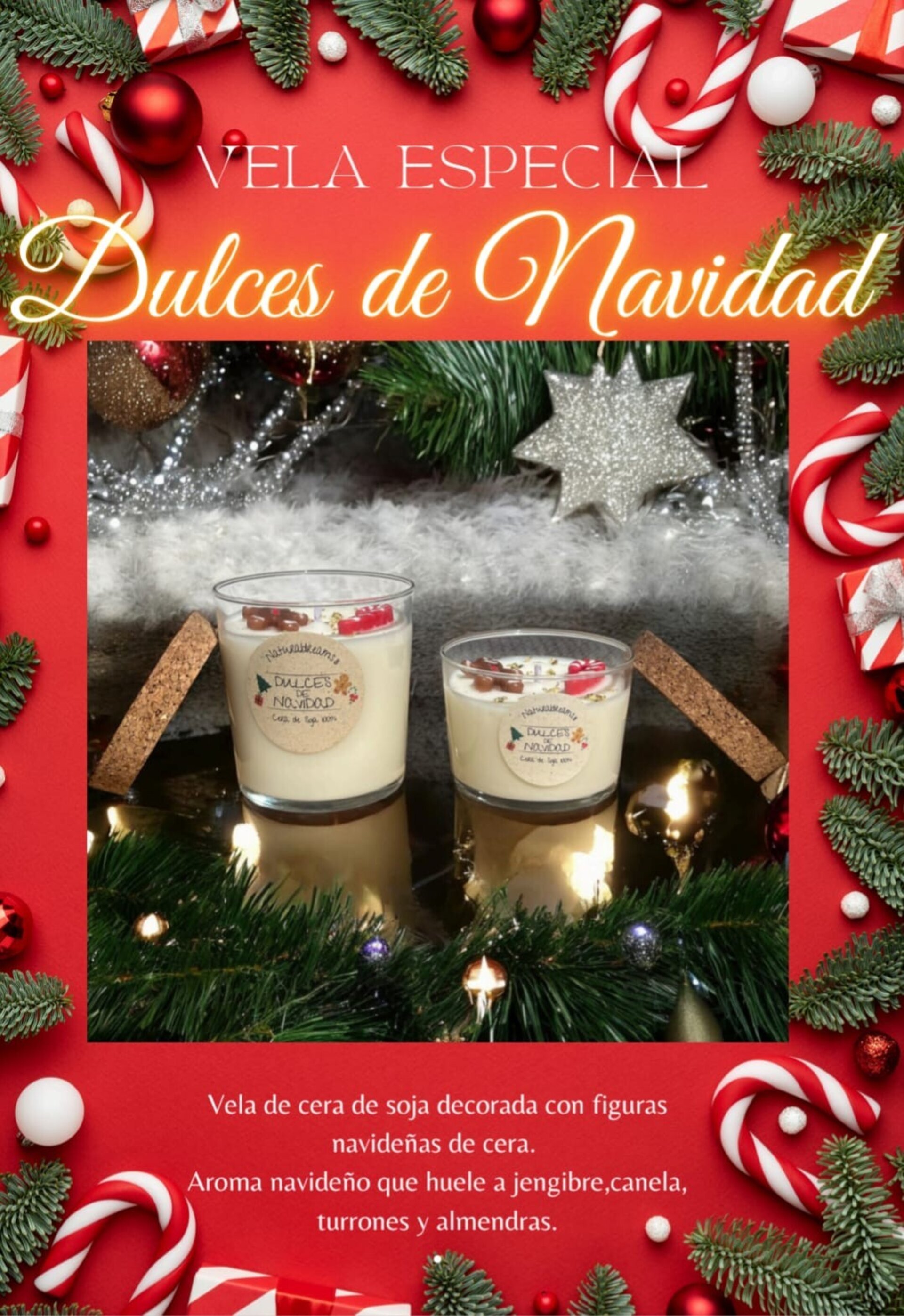 Vela Cera De Soja Dulces De Navidad 250 gr - 1