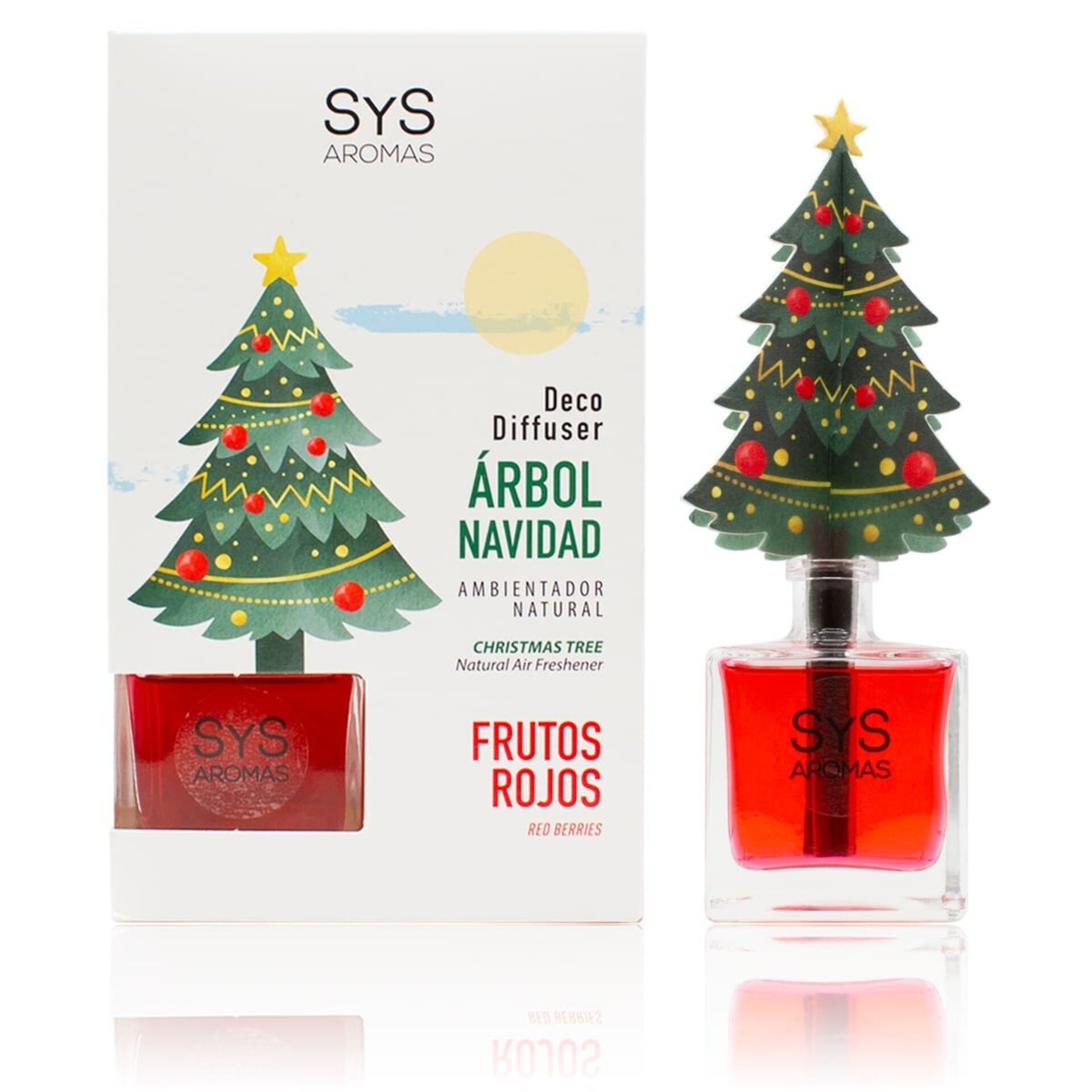 Ambientador Difusor Árbol de Navidad Frutos Rojos 90ml SYS - 1