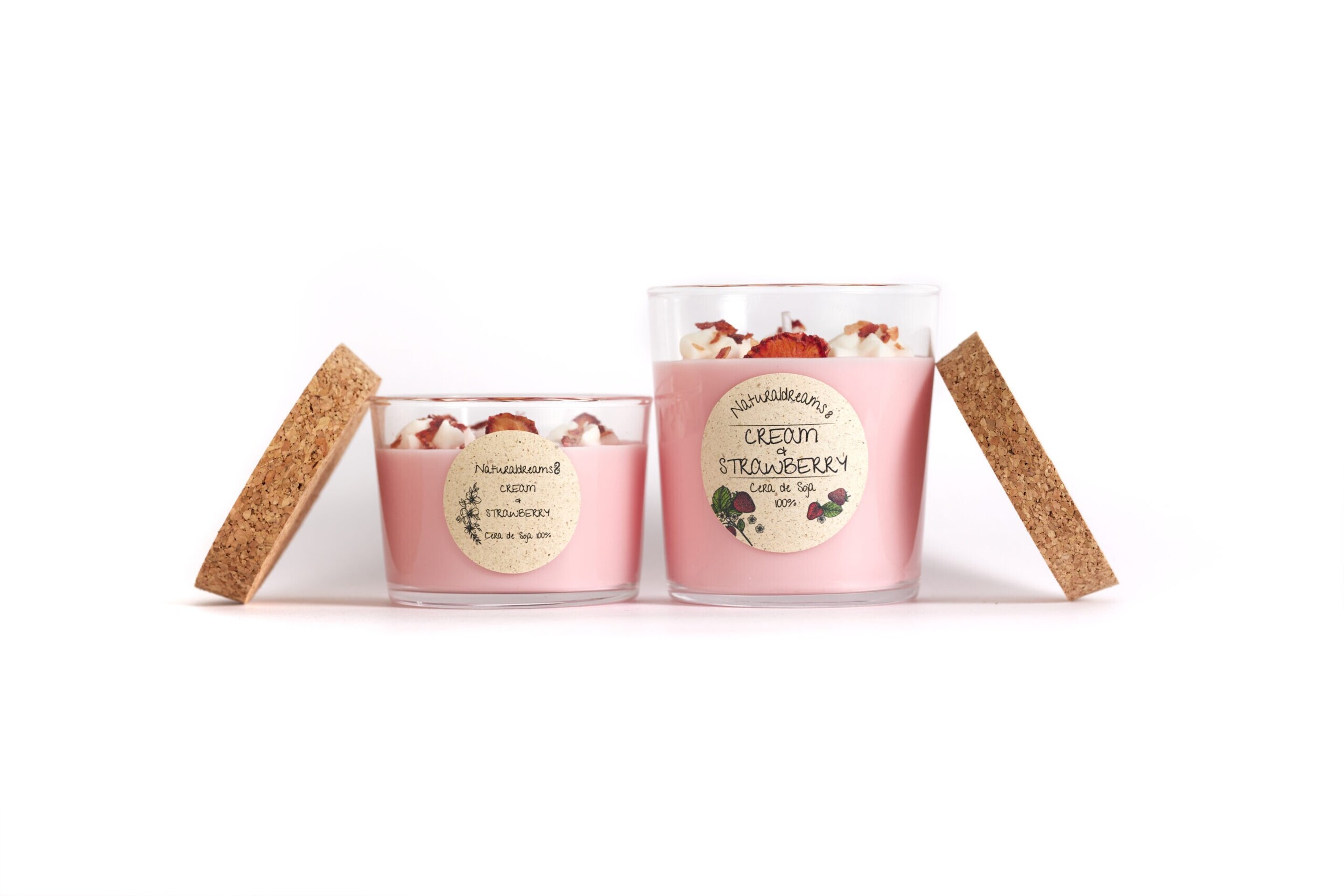 Vela Cera De Soja Cream Y Strawberry 250 gr - 1